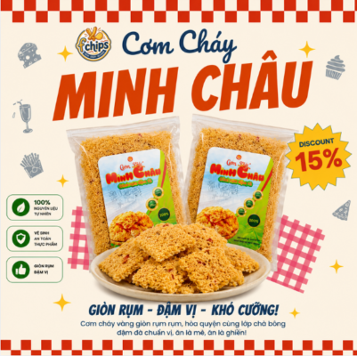 com cháy mình chau thơm ngon giòn rụm