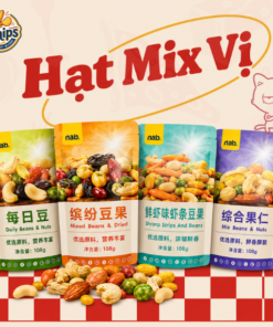 Hạt Mix Vị Fchips thơm ngon, giòn bùi với nhiều loại hạt hấp dẫn. Snack ăn vặt tiện lợi, giàu dinh dưỡng, phù hợp mang đi học, đi làm và du lịch.