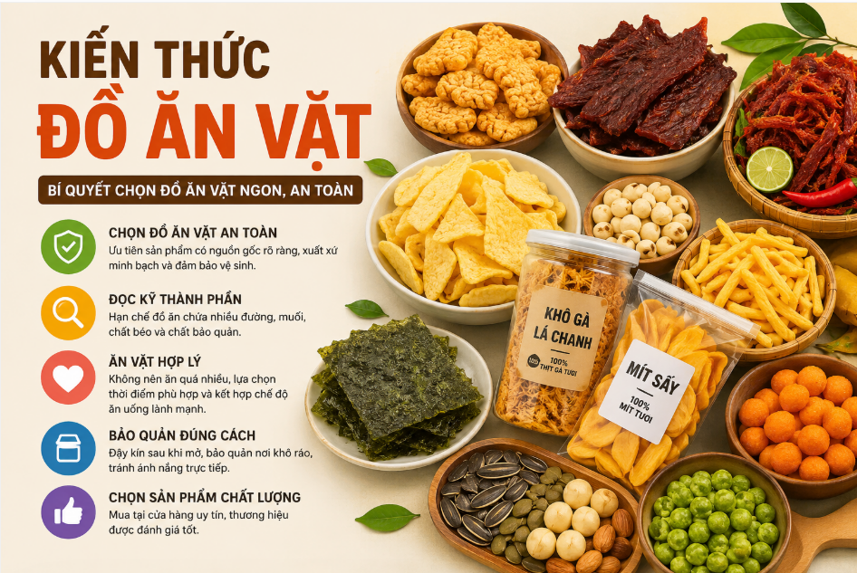 Trang bị kiến thức đồ ăn vặt sẽ giúp bạn lựa chọn được những sản phẩm ngon, an toàn và phù hợp với nhu cầu của bản thân.